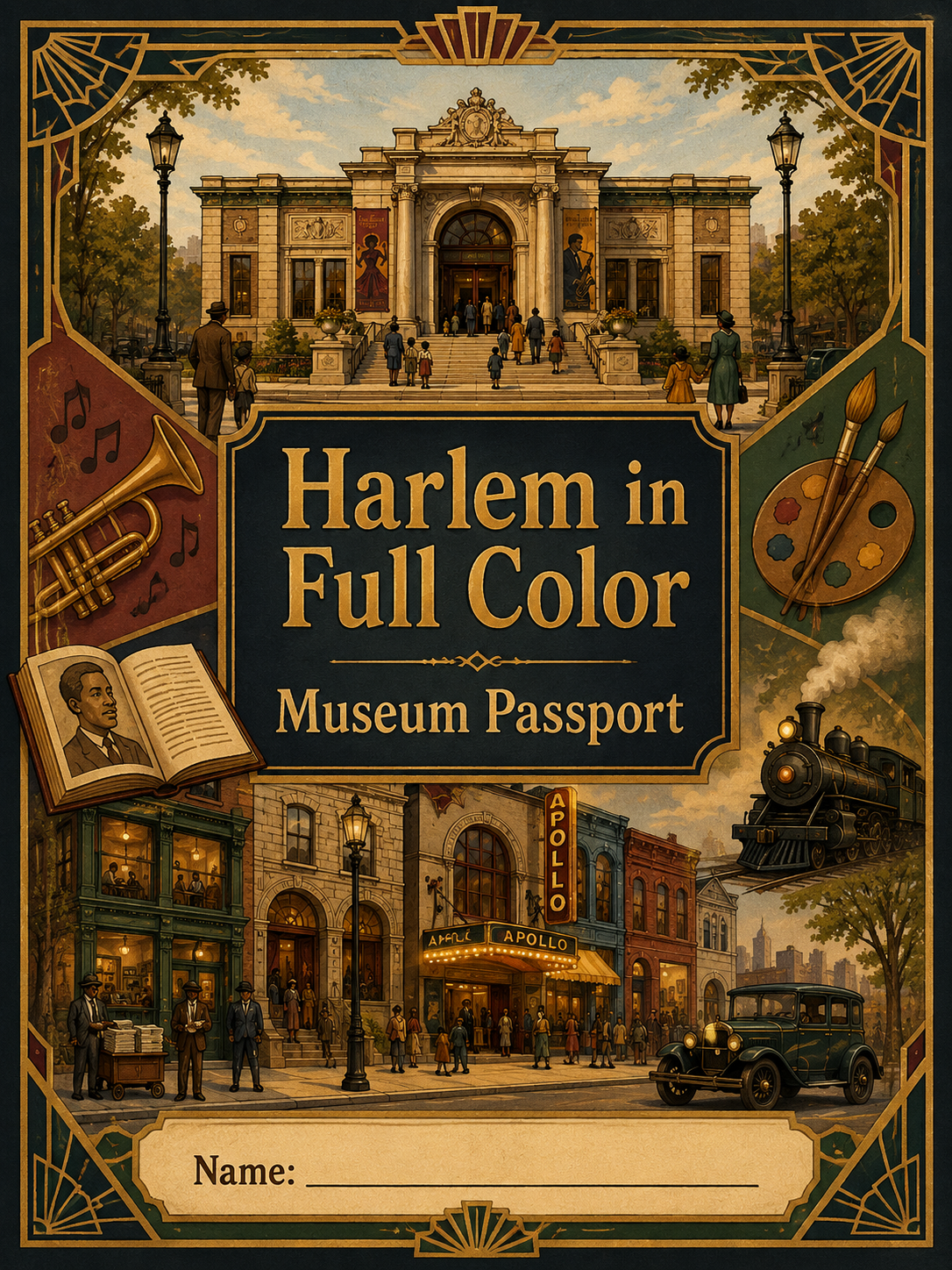 Harlem in Full Color museum passport cover